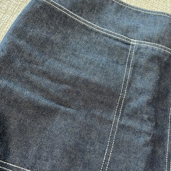 MaxMara Blue Vivetta Italy Wide Pocket Denim Mini Skirt Sz 6 - Picture 3 of 7